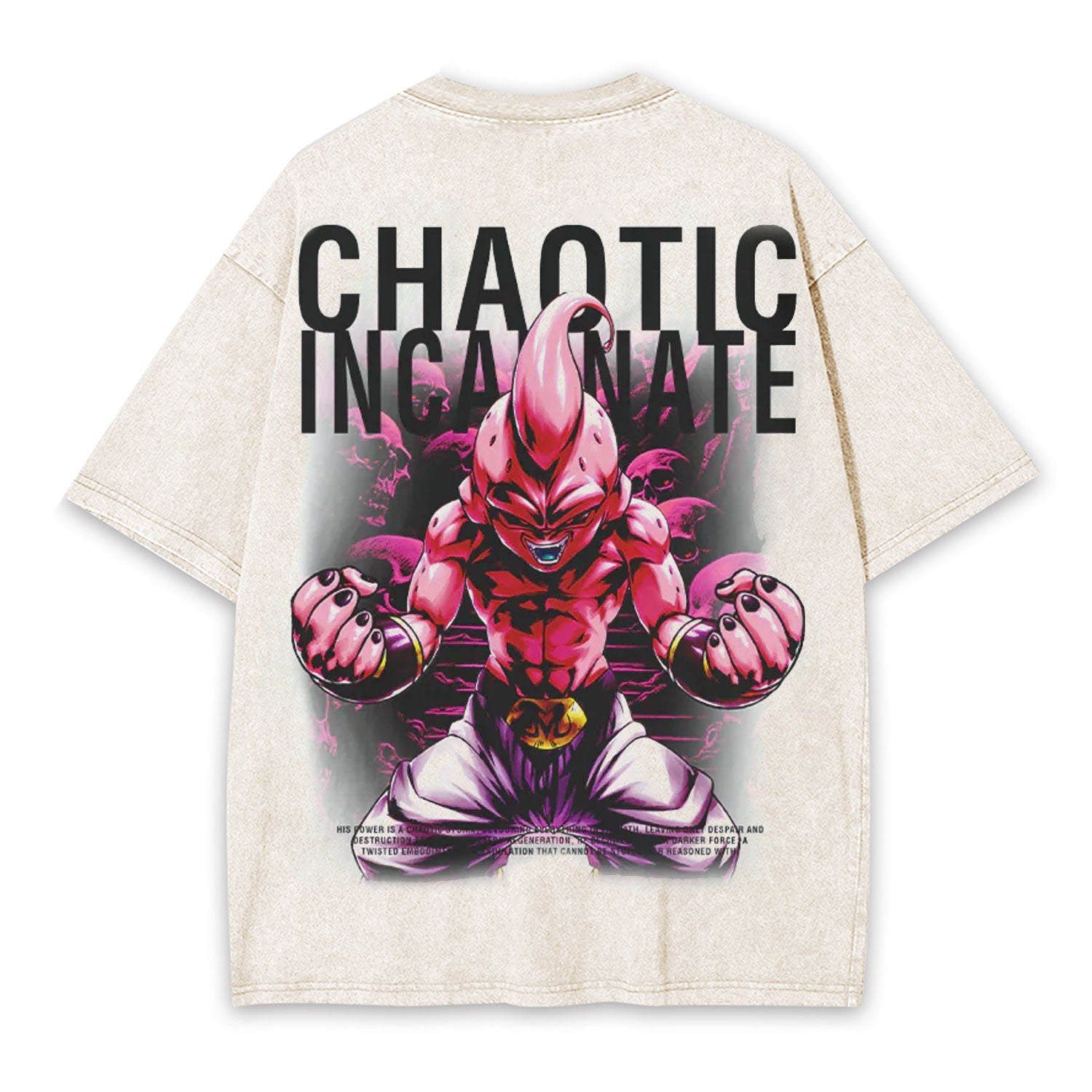 MAJIN BUU ANIME OVERSIZED TEE  DRAGON BALL-[BACK]-comicclothing