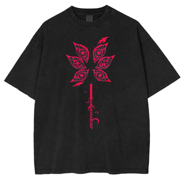 Kokushibo Demon Slayer Anime Unisex Washed T-Shirt-comicclothing