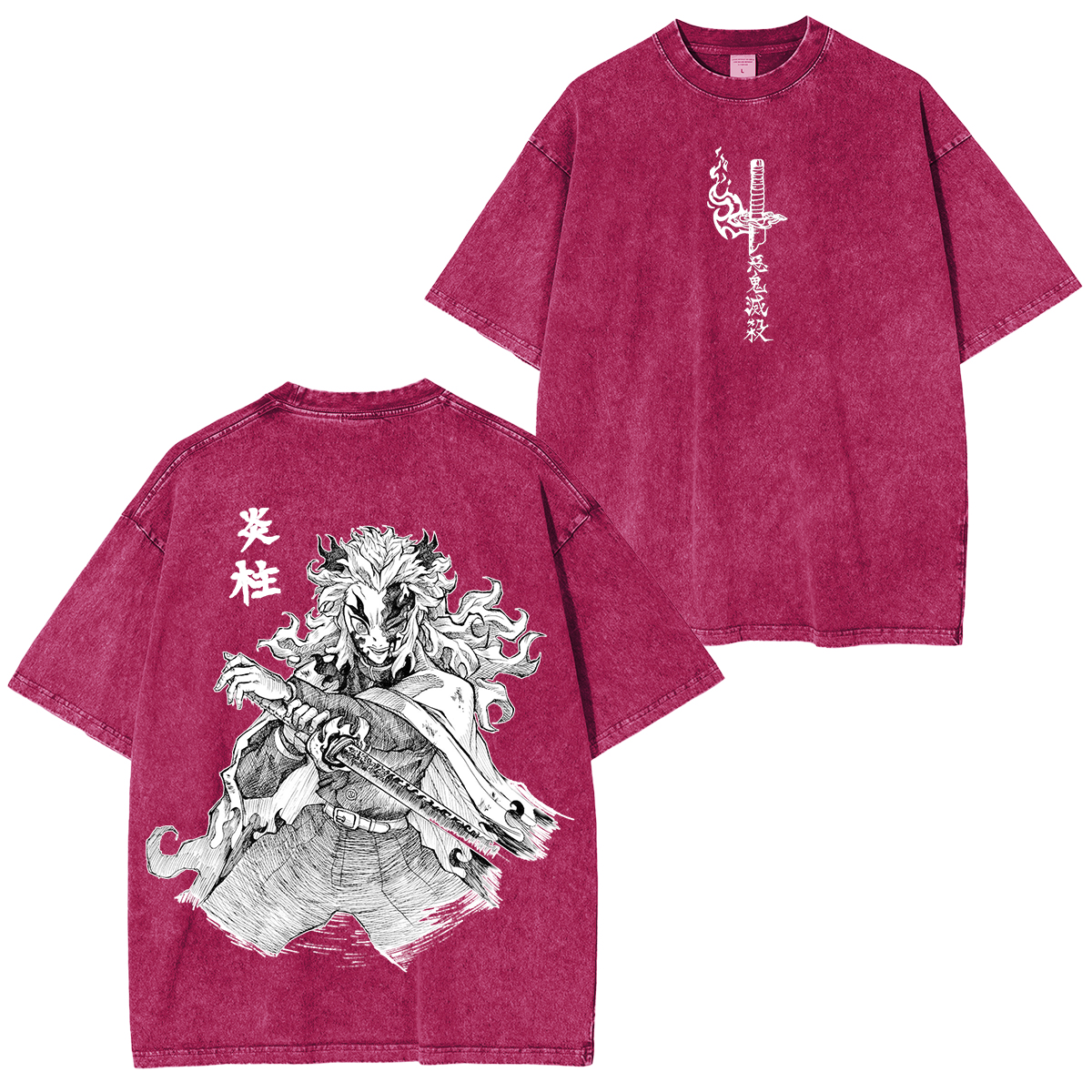Rengoku Kyojuro,Demon Slayer Anime Unisex Washed T-Shirt-comicclothing