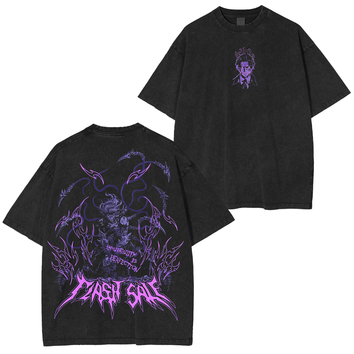 Muzan Kibutsuji Purple, Demon Slayer Anime Unisex Washed T-Shirt-comicclothing