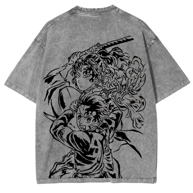 Tanjiro ,Demon Slayer Anime Unisex Washed T-Shirt-comicclothing