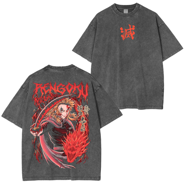 Demon Slayer Anime Unisex Washed T-Shirt-comicclothing