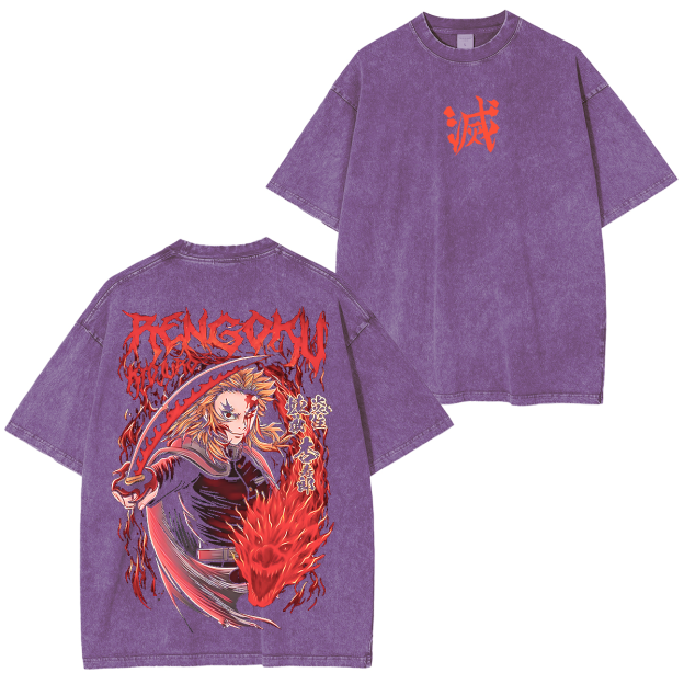 Demon Slayer Anime Unisex Washed T-Shirt-comicclothing