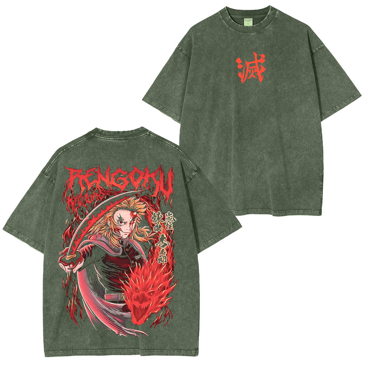 Demon Slayer Anime Unisex Washed T-Shirt-comicclothing