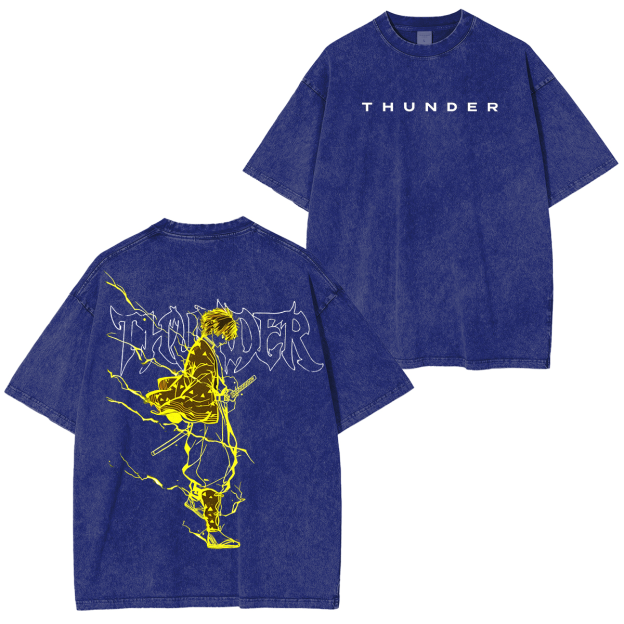 Zenitsu Thunderclap,Demon Slayer Anime Unisex Washed T-Shirt-comicclothing