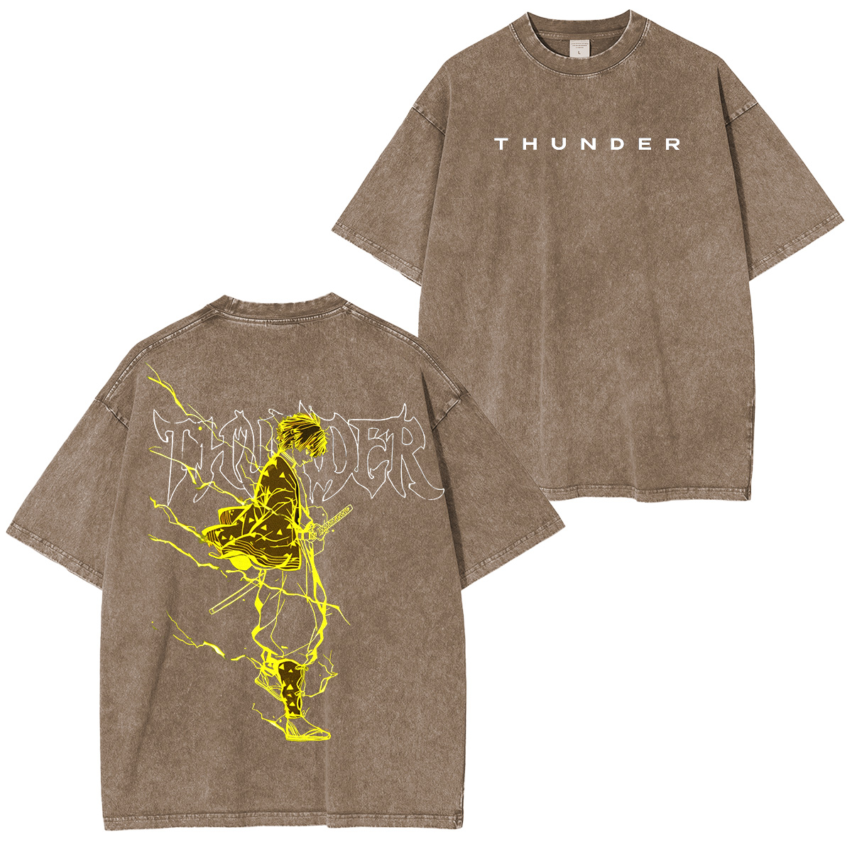 Zenitsu Thunderclap,Demon Slayer Anime Unisex Washed T-Shirt-comicclothing
