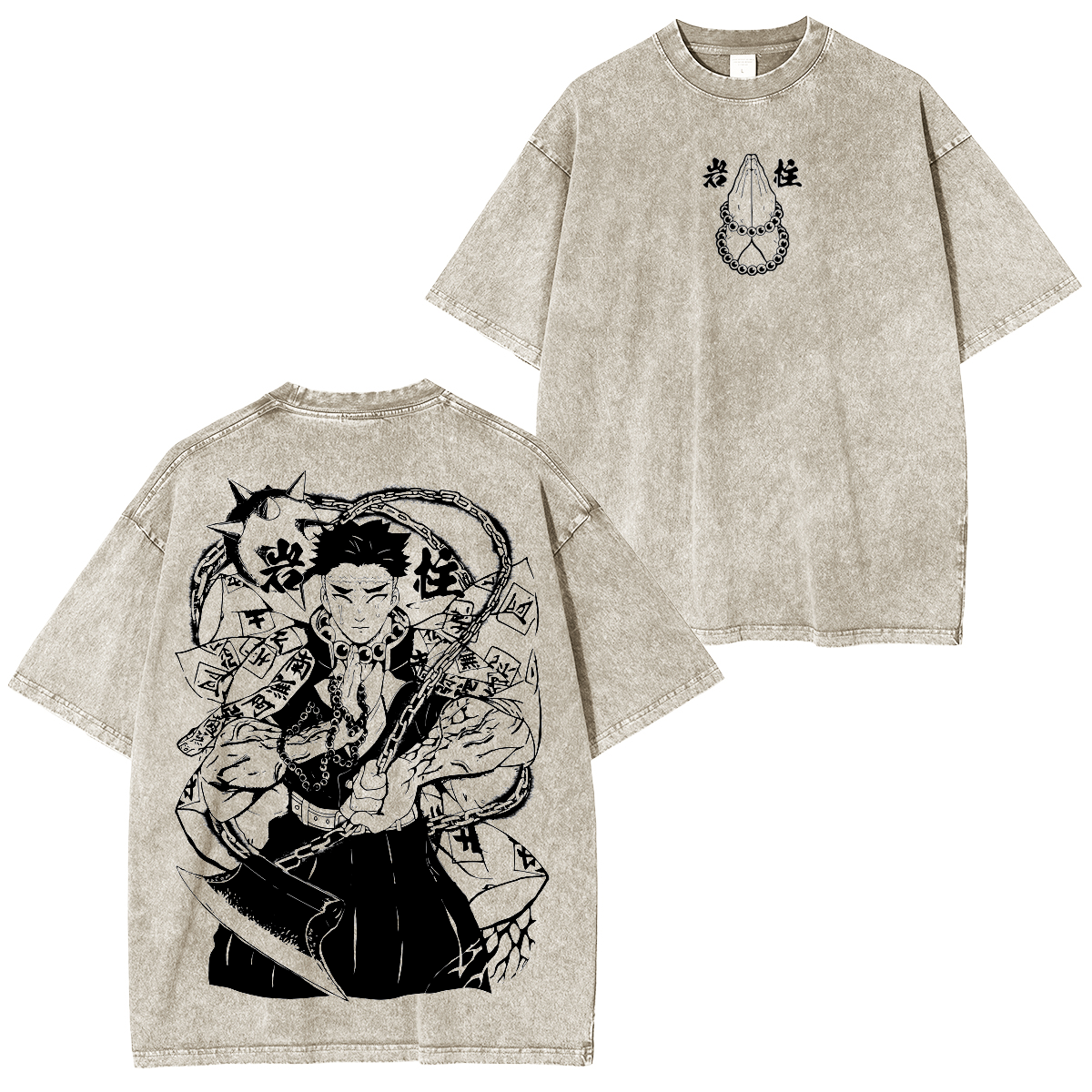 Himejima Gyoumei,Demon Slayer Anime Unisex Washed T-Shirt-comicclothing