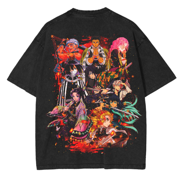 All Hashira,Demon Slayer Anime Unisex Washed T-Shirt-comicclothing