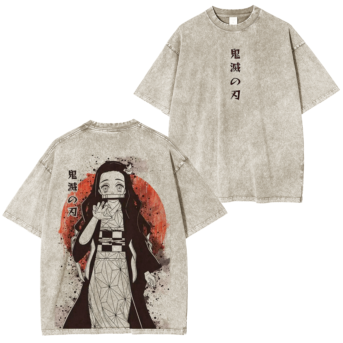 Demon Slayer Nezuko  Anime Unisex Washed T-Shirt-comicclothing