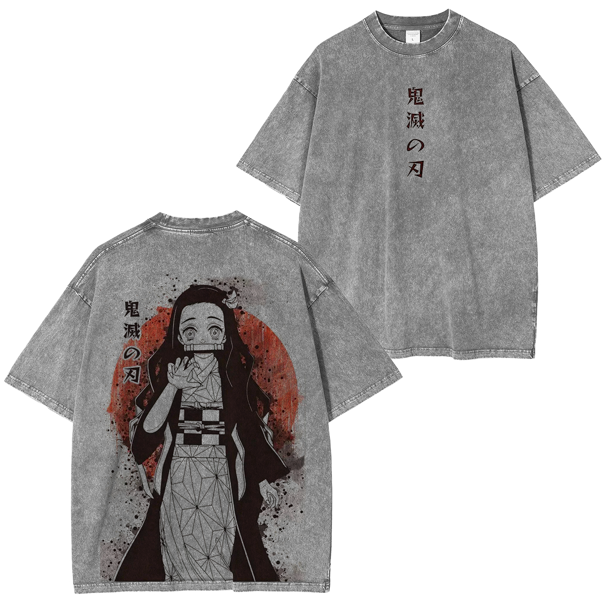 Demon Slayer Nezuko  Anime Unisex Washed T-Shirt-comicclothing