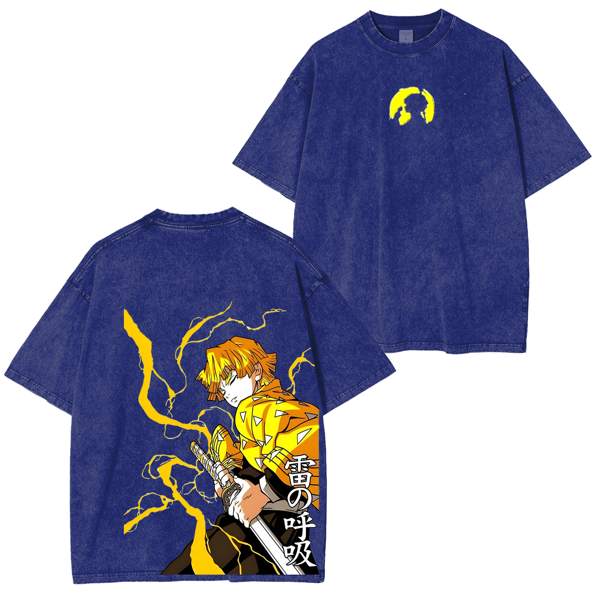 Zenitsu Agatsuma, Demon Slayer Anime Unisex Washed T-Shirt-comicclothing