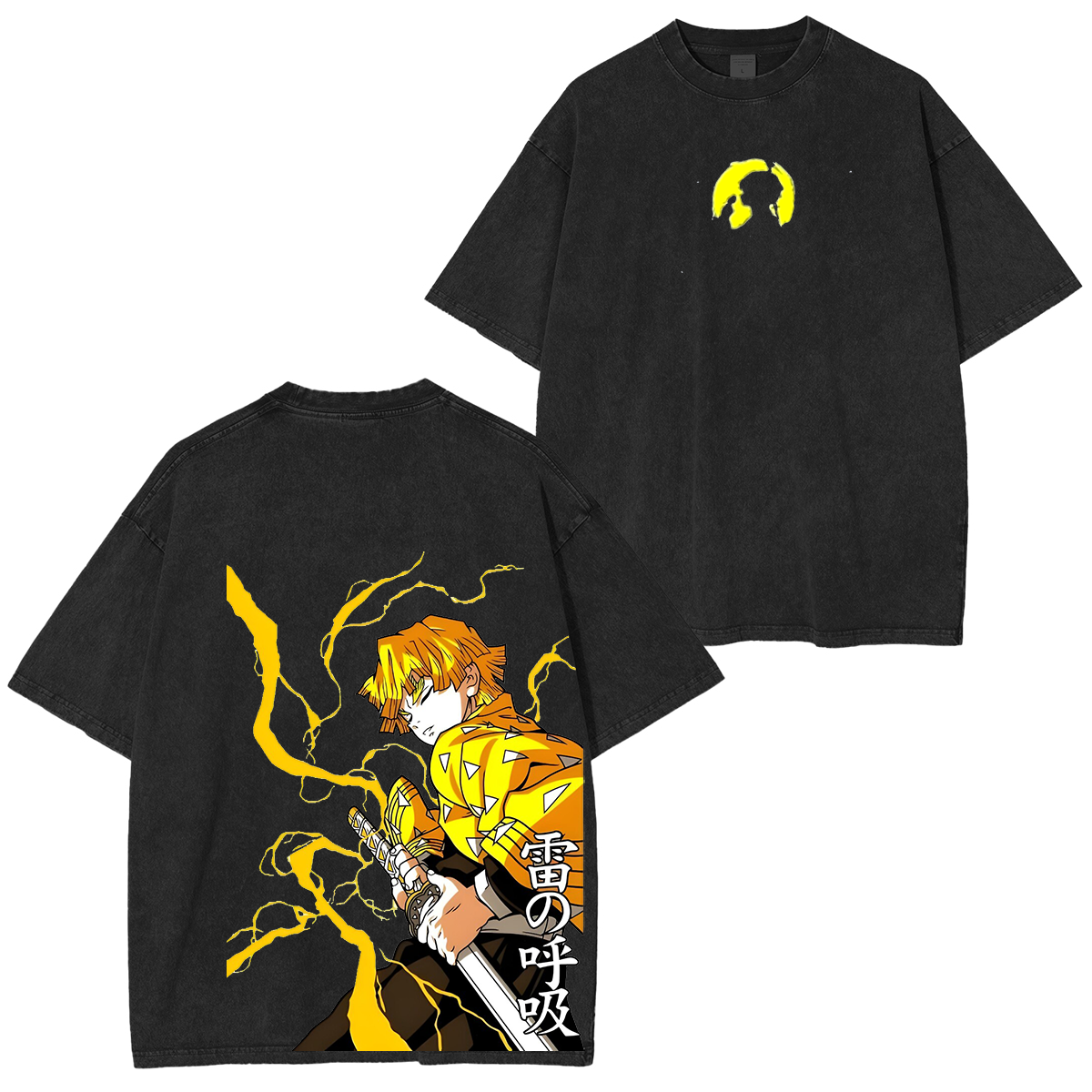 Zenitsu Agatsuma, Demon Slayer Anime Unisex Washed T-Shirt-comicclothing