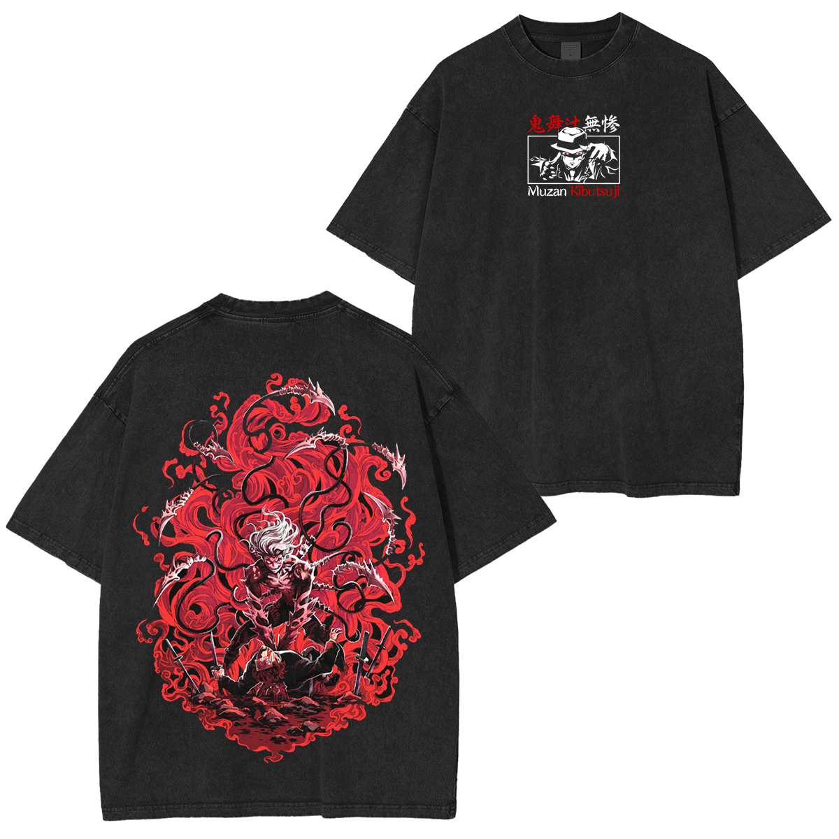 Muzan Kibutsuji - Demon Slayer Anime Unisex Washed T-Shirt-comicclothing