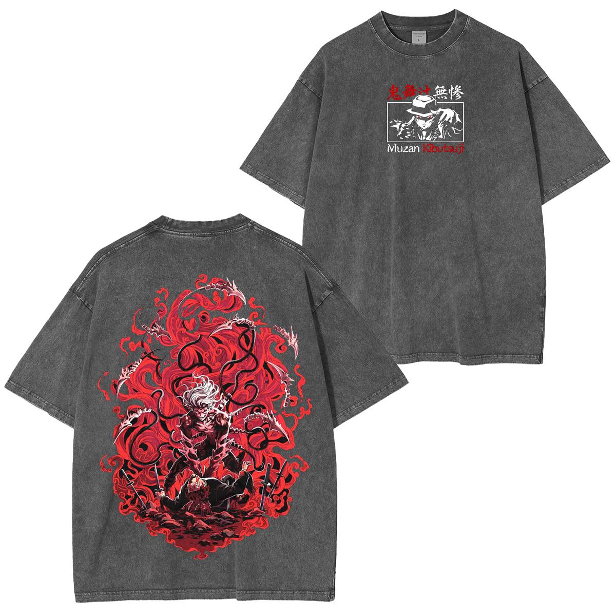 Muzan Kibutsuji - Demon Slayer Anime Unisex Washed T-Shirt-comicclothing