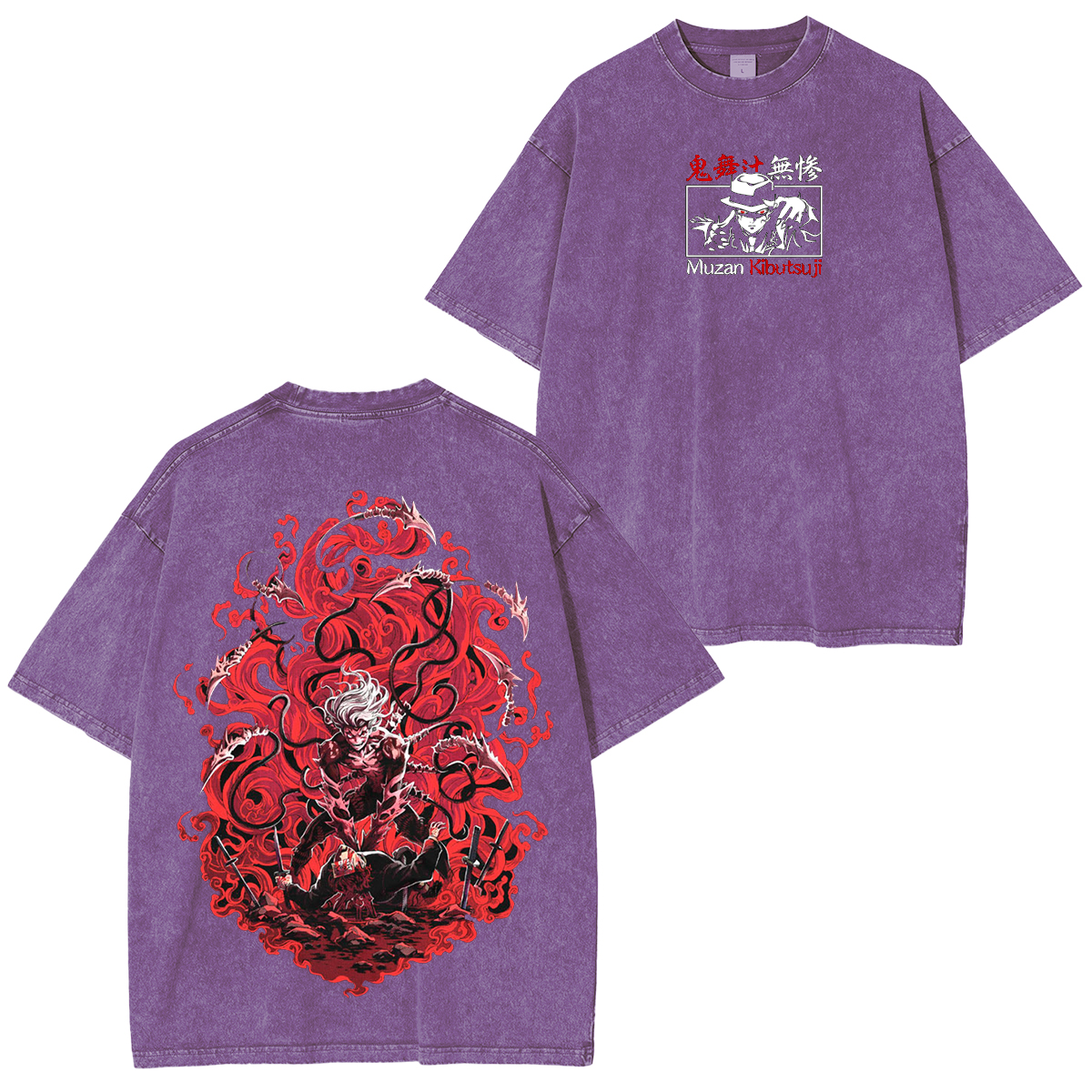 Muzan Kibutsuji - Demon Slayer Anime Unisex Washed T-Shirt-comicclothing