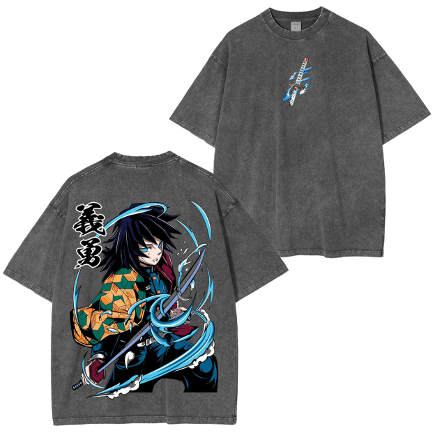 Tomioka Giyuu - Demon Slayer Anime Unisex Washed T-Shirt-comicclothing