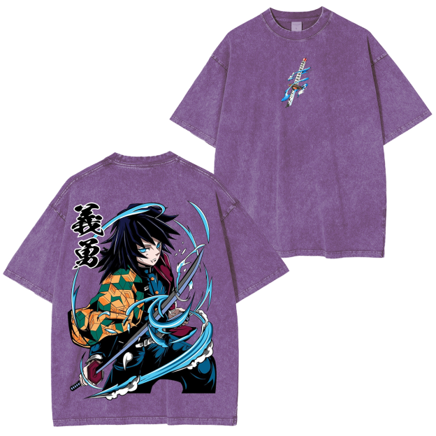 Tomioka Giyuu - Demon Slayer Anime Unisex Washed T-Shirt-comicclothing