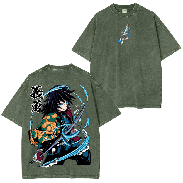 Tomioka Giyuu - Demon Slayer Anime Unisex Washed T-Shirt-comicclothing