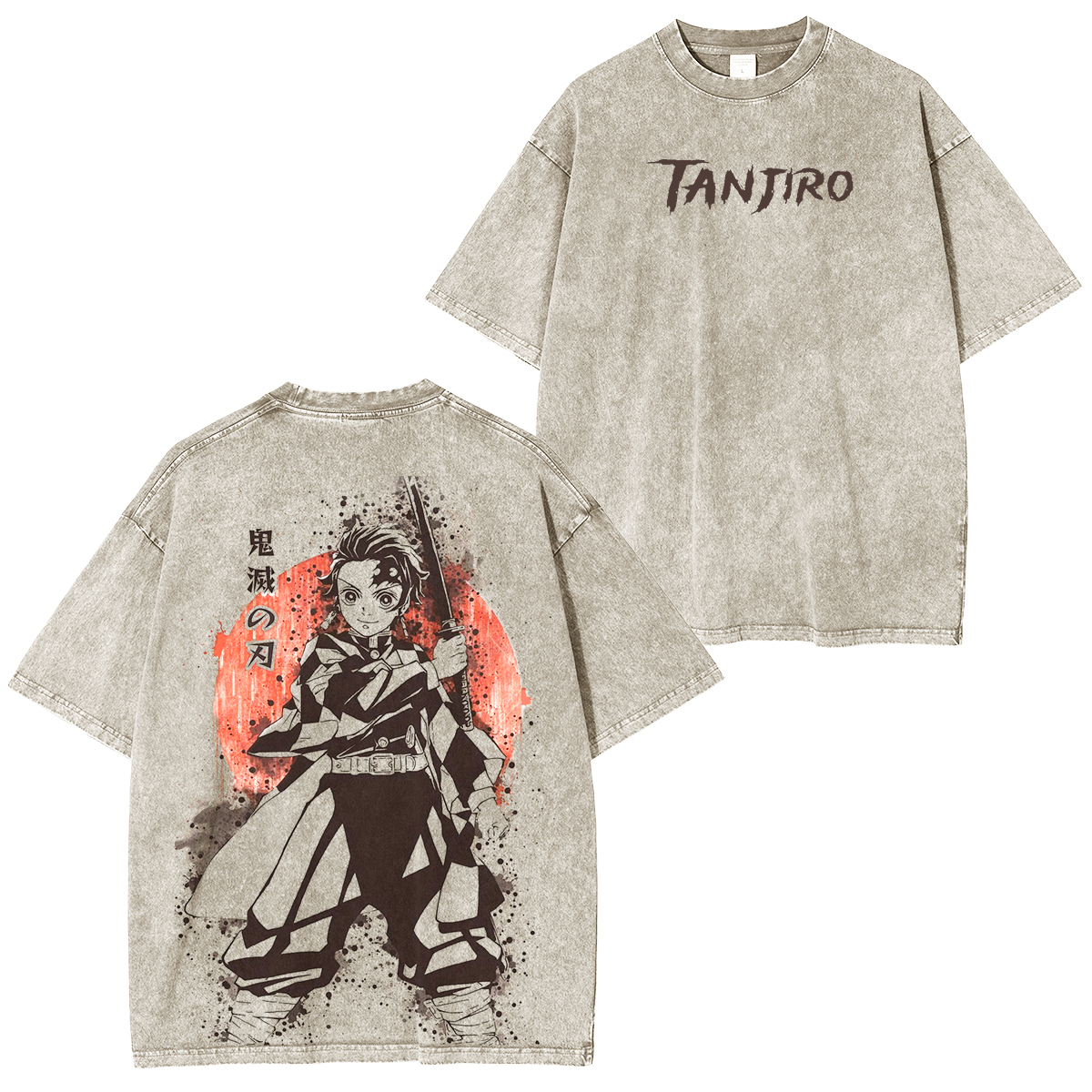 Tanjiro Kamado,Demon Slayer  Anime Unisex Washed T-Shirt-comicclothing