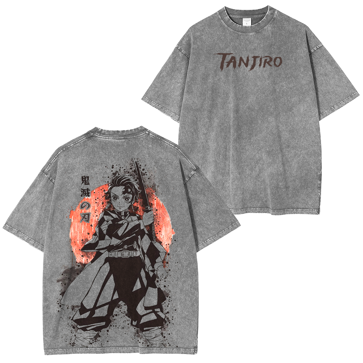 Tanjiro Kamado,Demon Slayer  Anime Unisex Washed T-Shirt-comicclothing