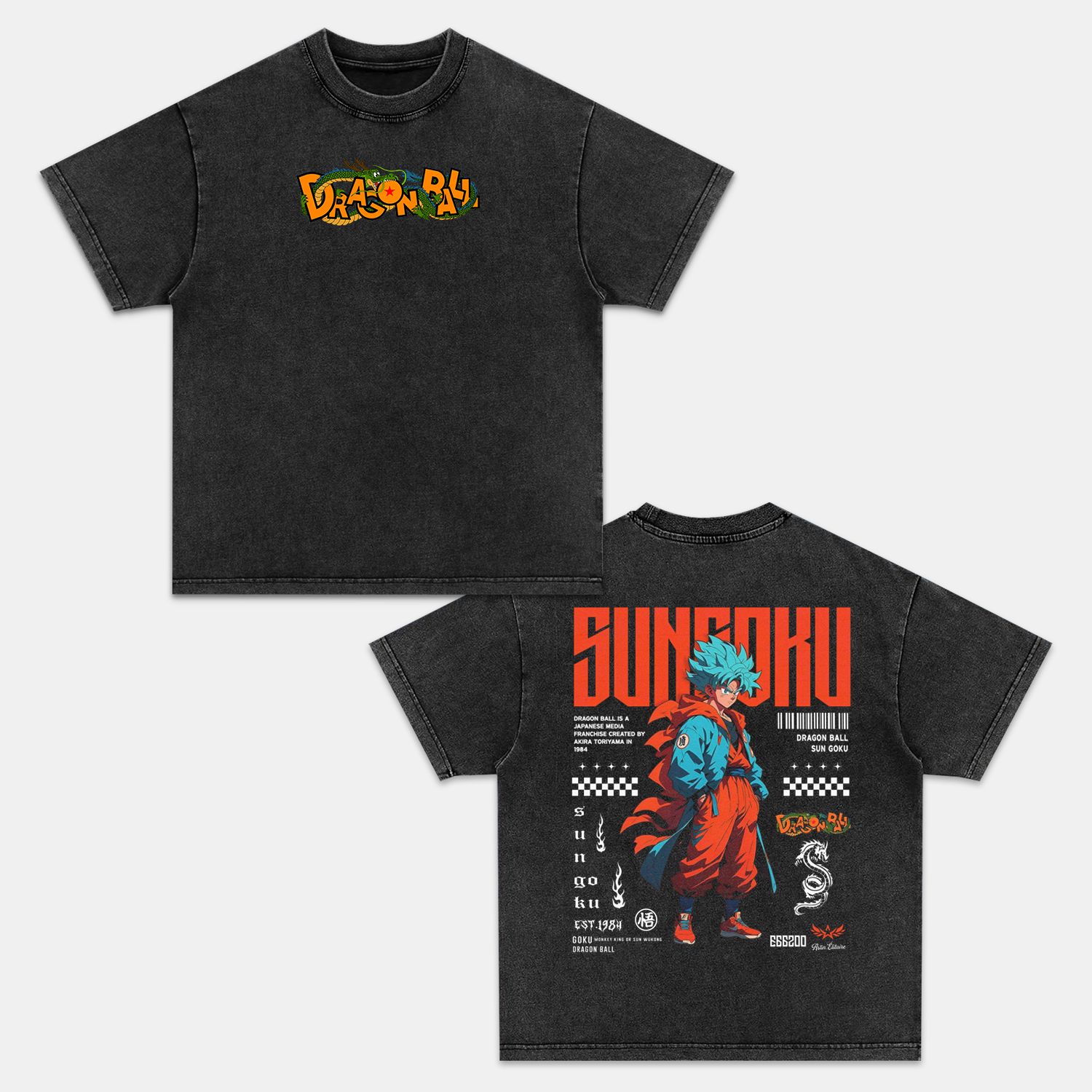 SON GOKU UNISEX ANIME INSPIRED VINTAGE T-SHIRT -comicclothing