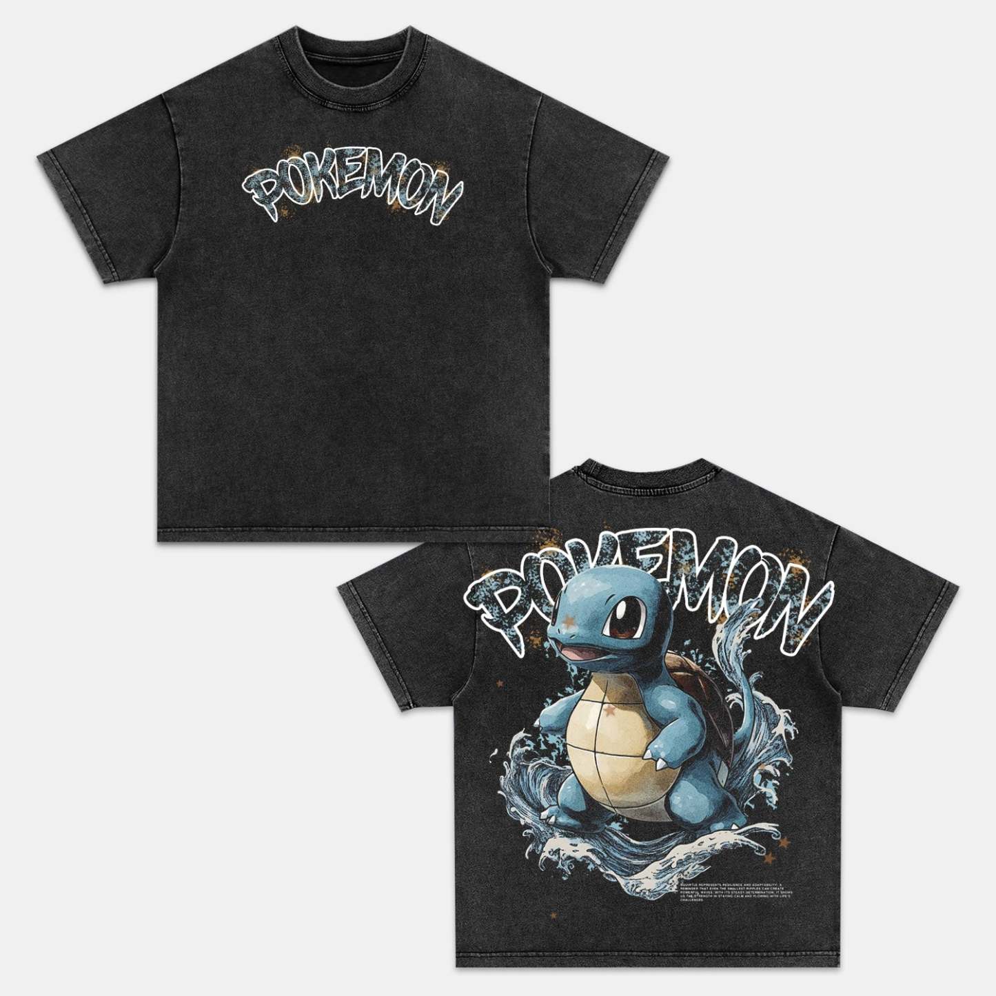 SQUIRTLE THE WATER SPLASH VINTAGE OVERSIZED TEE丨POKÉMON-comicclothing