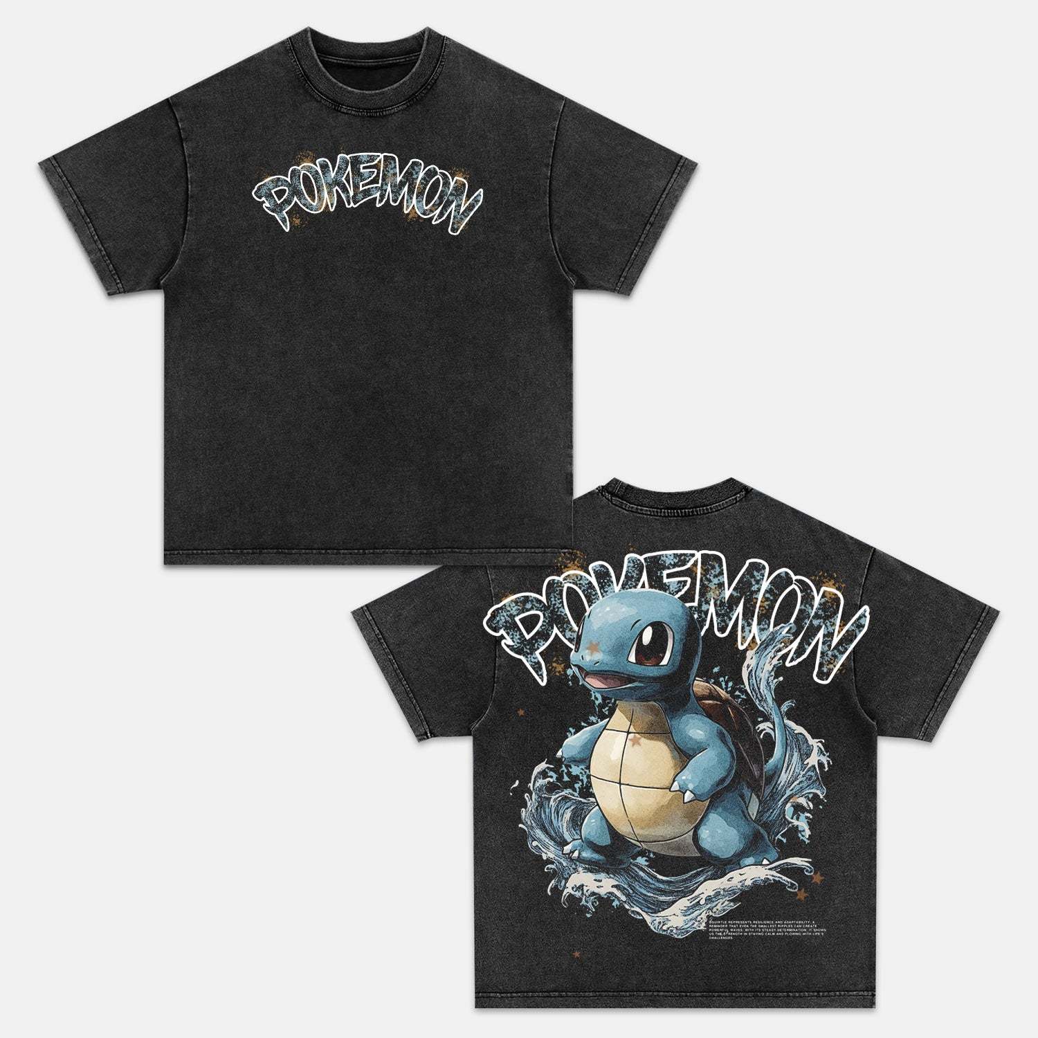 SQUIRTLE THE WATER SPLASH VINTAGE OVERSIZED TEE丨POKÉMON-comicclothing