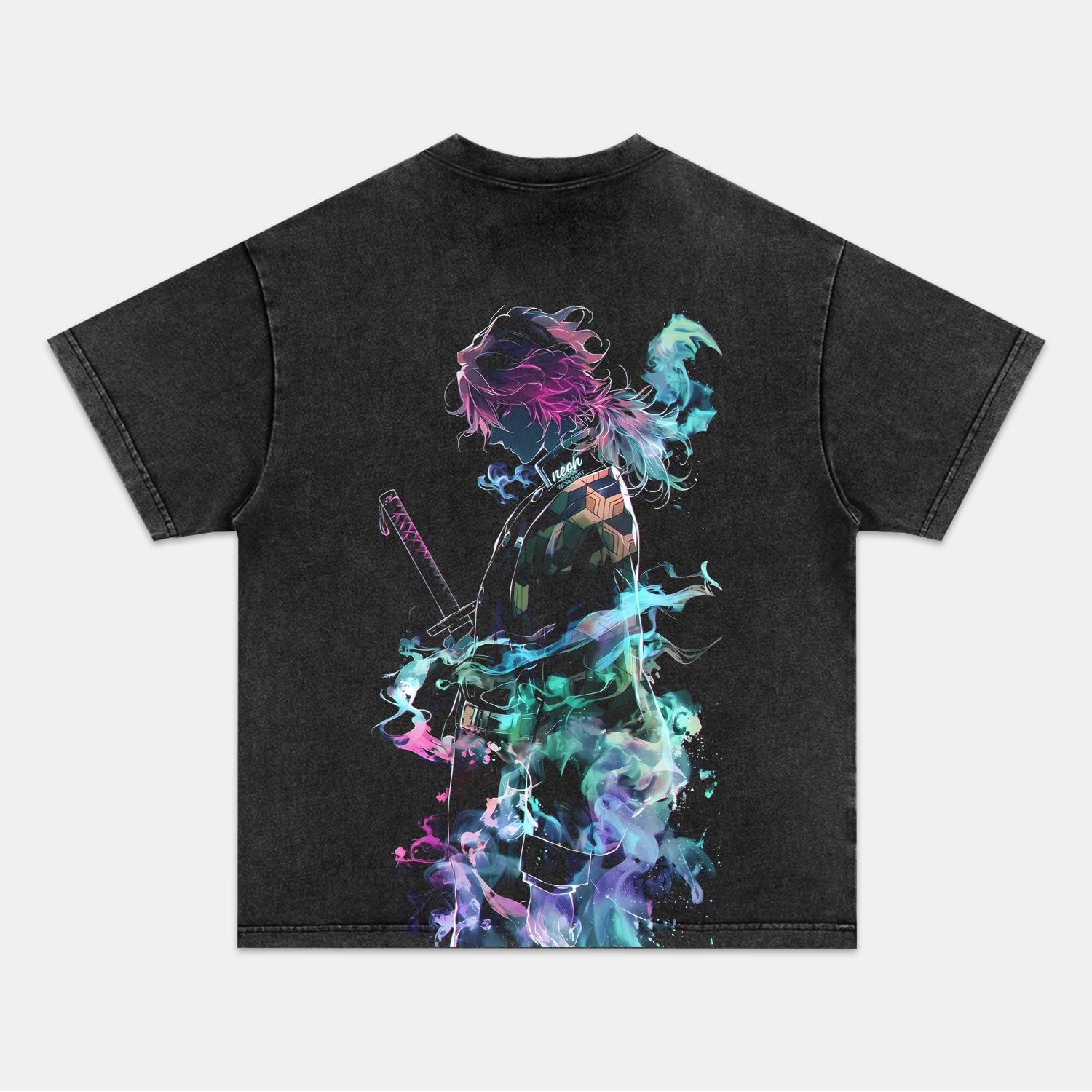 TANJIRO KAMADO UNISEX ANIME INSPIRED VINTAGE TEE丨DEMON SLAYER-[BACK]-comicclothing