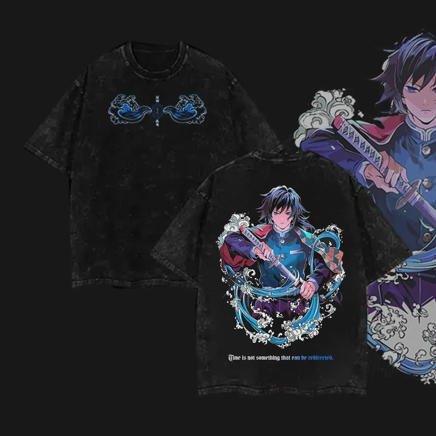 Hashira Demon Slayer Tee – Rengoku, Giyu, Tengen, Obanai, Gyomei, Mitsuri Vintage Washed Oversized T-Shirt-Anime x kingdom