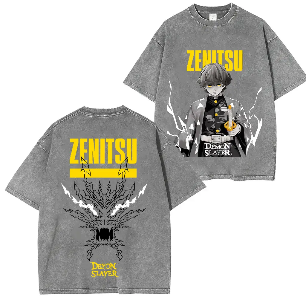 Zenitsu Demon Slayer Unisex Washed T-Shirt-comicclothing