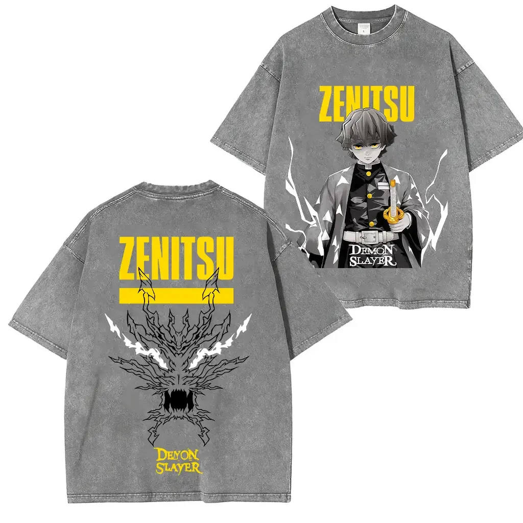 Zenitsu Demon Slayer Unisex Washed T-Shirt-comicclothing