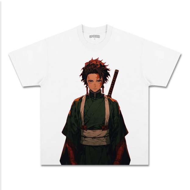 UNISEX ANIME INSPIRED VINTAGE TEE丨DEMON SLAYER-[FRONT]-comicclothing