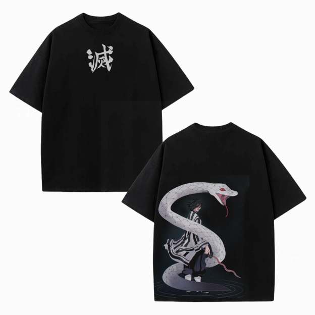UNISEX ANIME INSPIRED VINTAGE OVERSIZED TEE丨DEMON SLAYER-[DS]-comicclothing