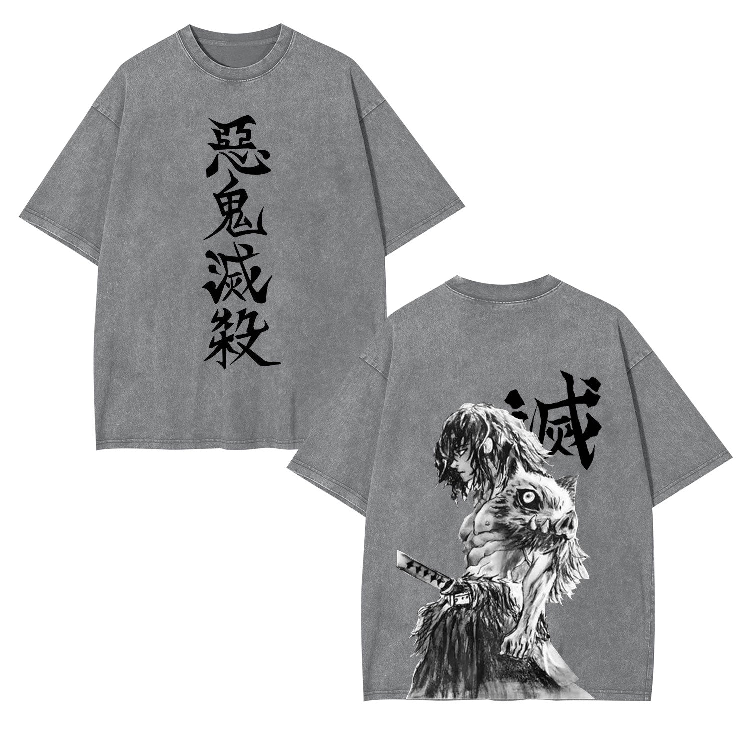 UNISEX ANIME INSPIRED VINTAGE OVERSIZED TEE丨DEMON SLAYER-[DS]-comicclothing