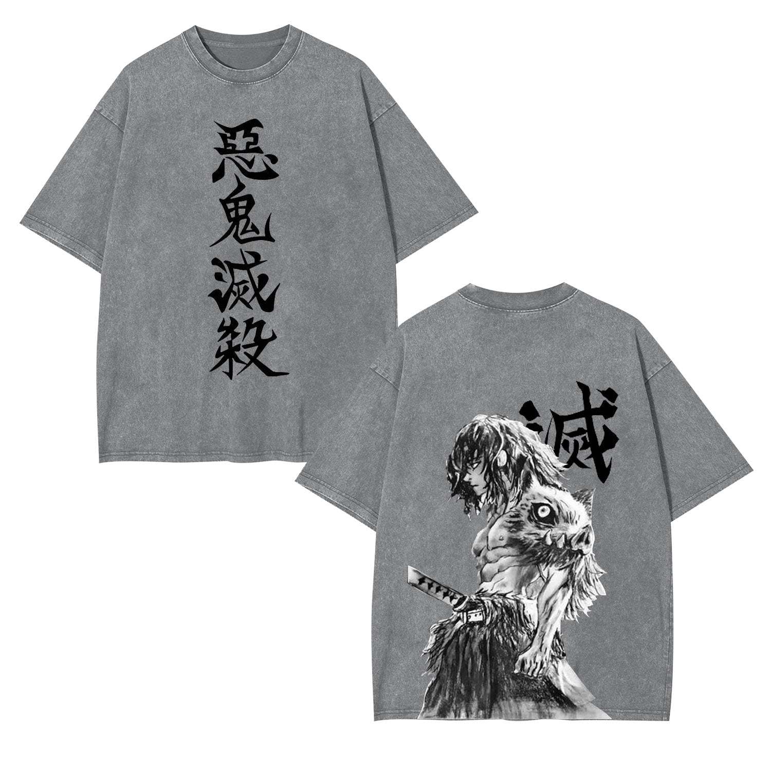 UNISEX ANIME INSPIRED VINTAGE OVERSIZED TEE丨DEMON SLAYER-[DS]-comicclothing