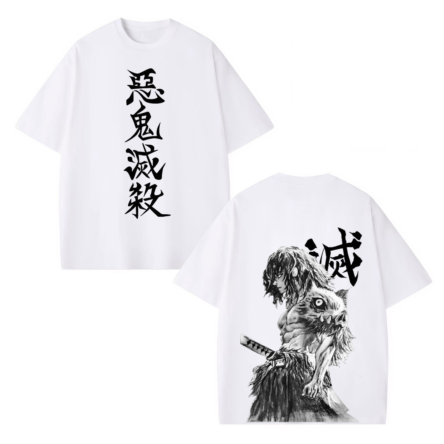 UNISEX ANIME INSPIRED VINTAGE OVERSIZED TEE丨DEMON SLAYER-[DS]-comicclothing