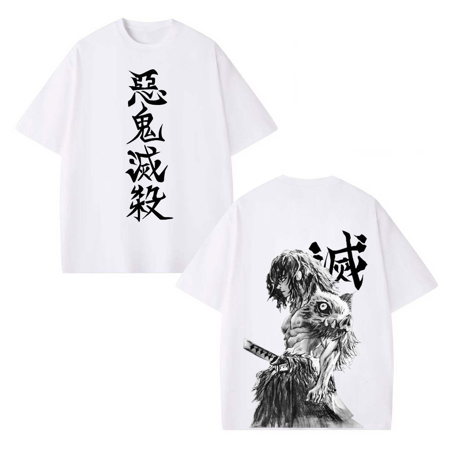 UNISEX ANIME INSPIRED VINTAGE OVERSIZED TEE丨DEMON SLAYER-[DS]-comicclothing
