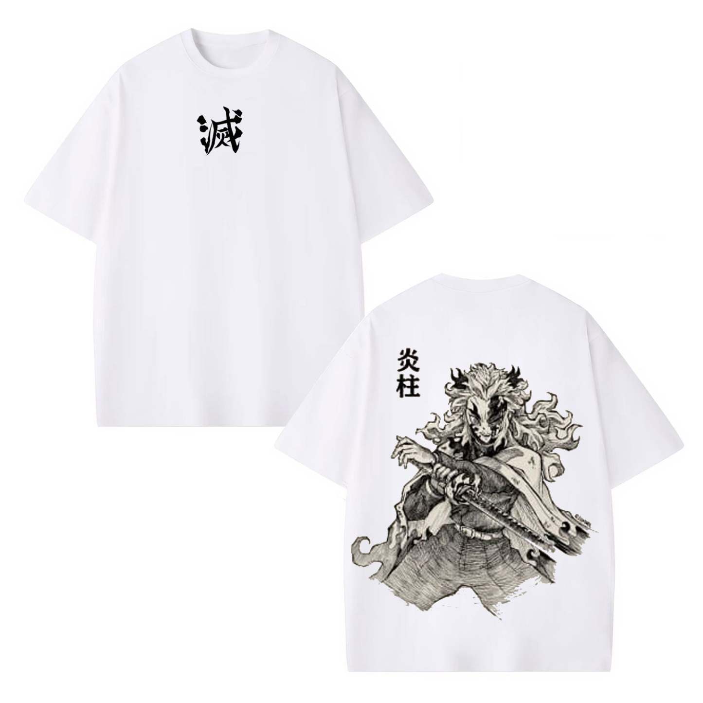 UNISEX ANIME INSPIRED VINTAGE OVERSIZED TEE丨DEMON SLAYER-[DS]-comicclothing