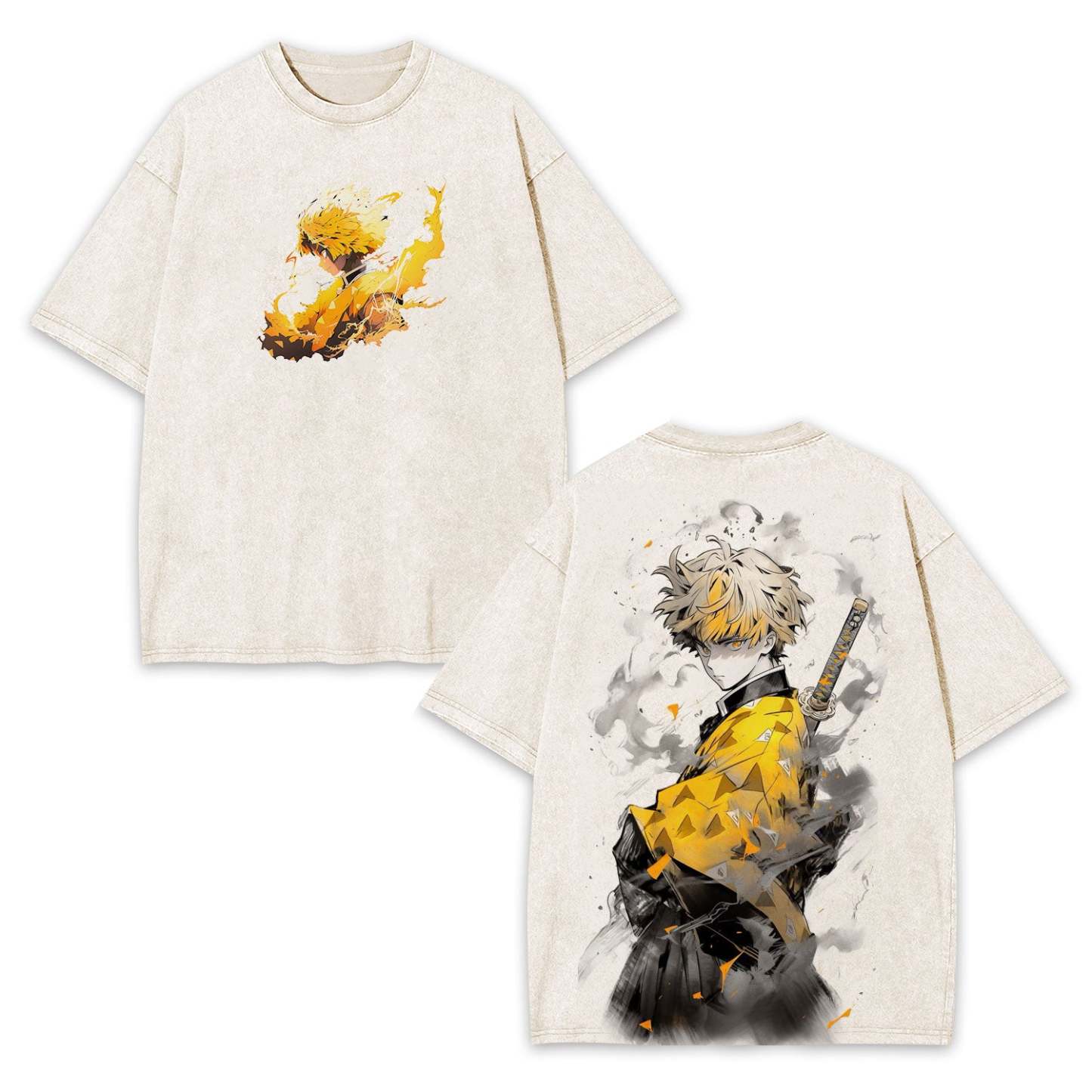UNISEX OVERSIZED TEE 丨ZENITSU DEMON SLAYER-[DS]-comicclothing