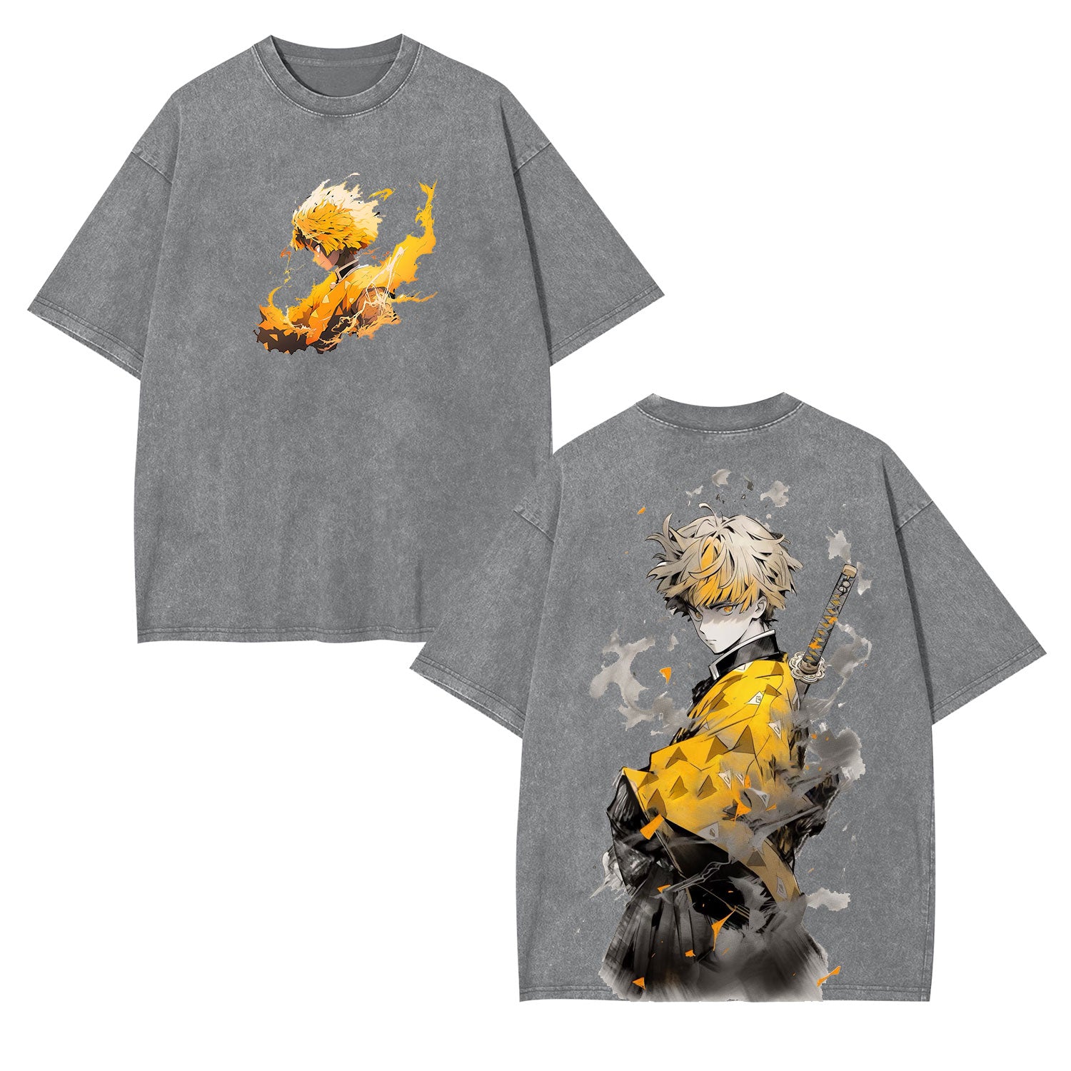 UNISEX OVERSIZED TEE 丨ZENITSU DEMON SLAYER-[DS]-comicclothing