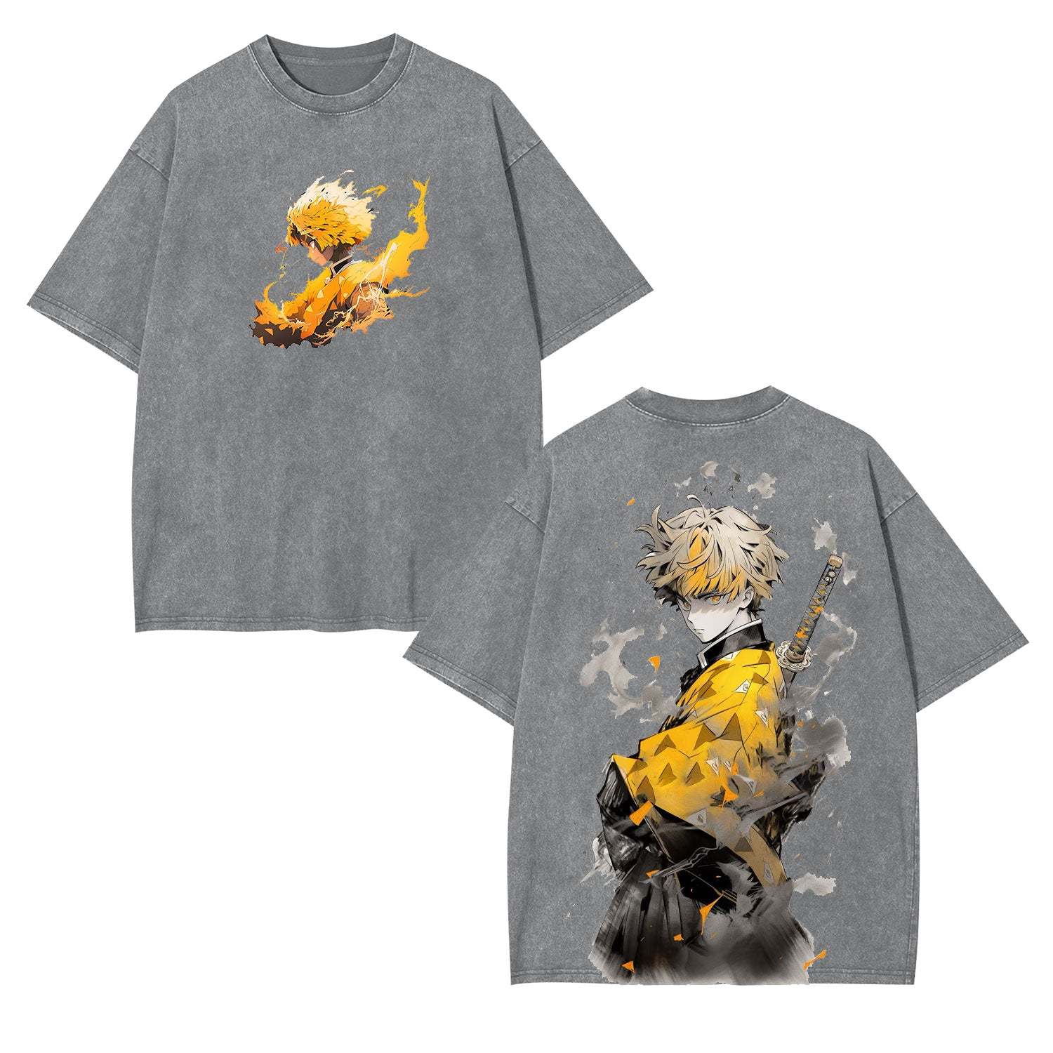 UNISEX OVERSIZED TEE 丨ZENITSU DEMON SLAYER-[DS]-comicclothing