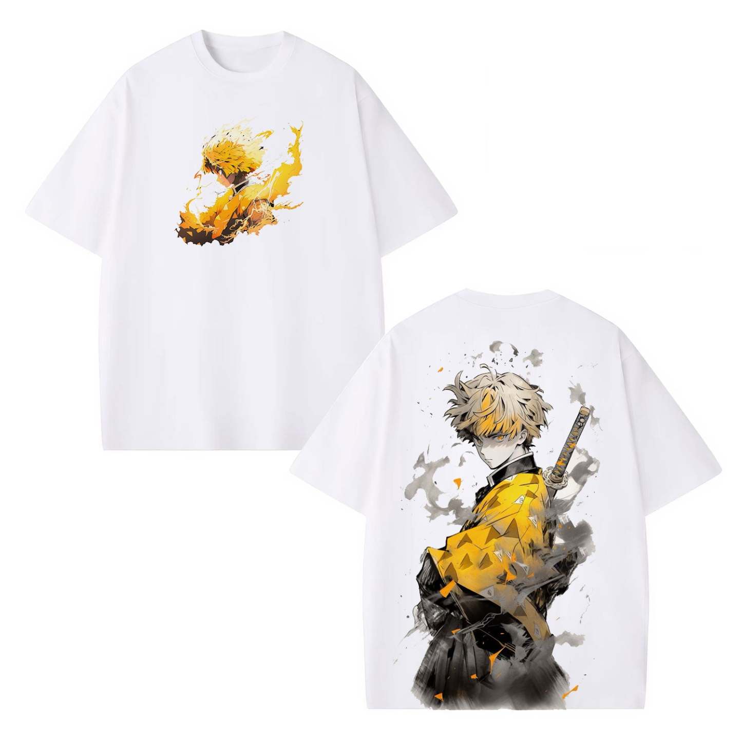 UNISEX OVERSIZED TEE 丨ZENITSU DEMON SLAYER-[DS]-comicclothing