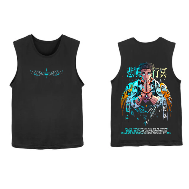 Hashira Demon Slayer Tank Top– Rengoku, Giyu, Tengen, Obanai, Gyomei, Mitsuri Vintage Washed-Anime x kingdom
