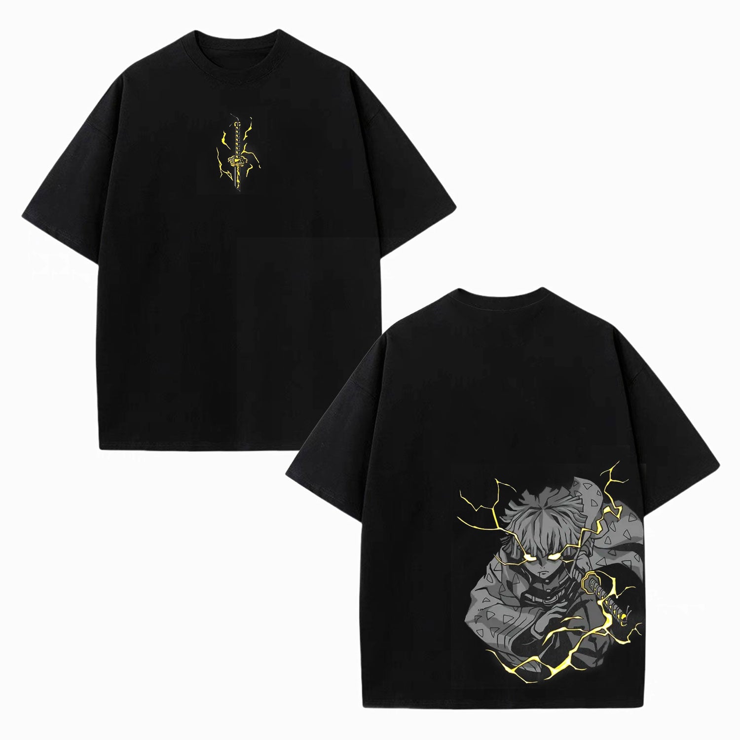 ZENITSU DEMON SLAYER UNISEX WASHED T-SHIRT-[DS]-comicclothing