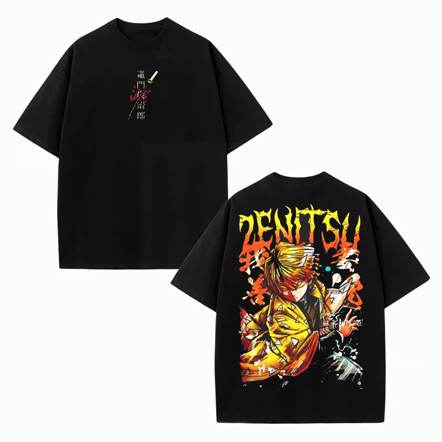 ZENITSU DEMON SLAYER UNISEX WASHED T-SHIRT-[DS]-comicclothing