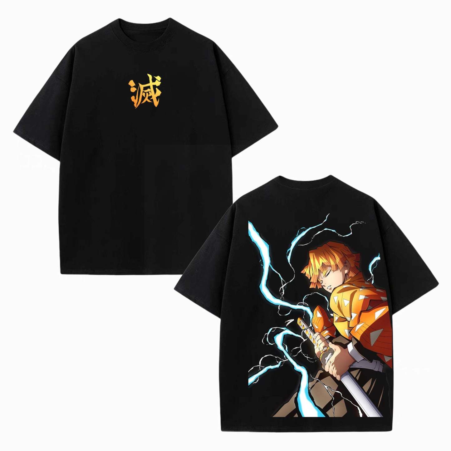 ZENITSU DEMON SLAYER UNISEX WASHED T-SHIRT-[DS]-comicclothing