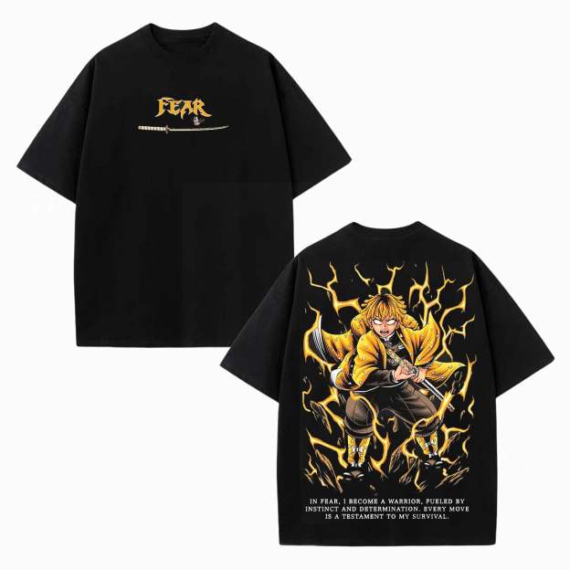 ZENITSU DEMON SLAYER UNISEX WASHED T-SHIRT-[DS]-comicclothing