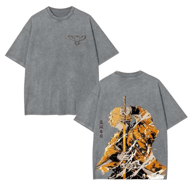 ZENITSU UNISEX WASHED TEE 丨DEMON SLAYER-[DS]-comicclothing