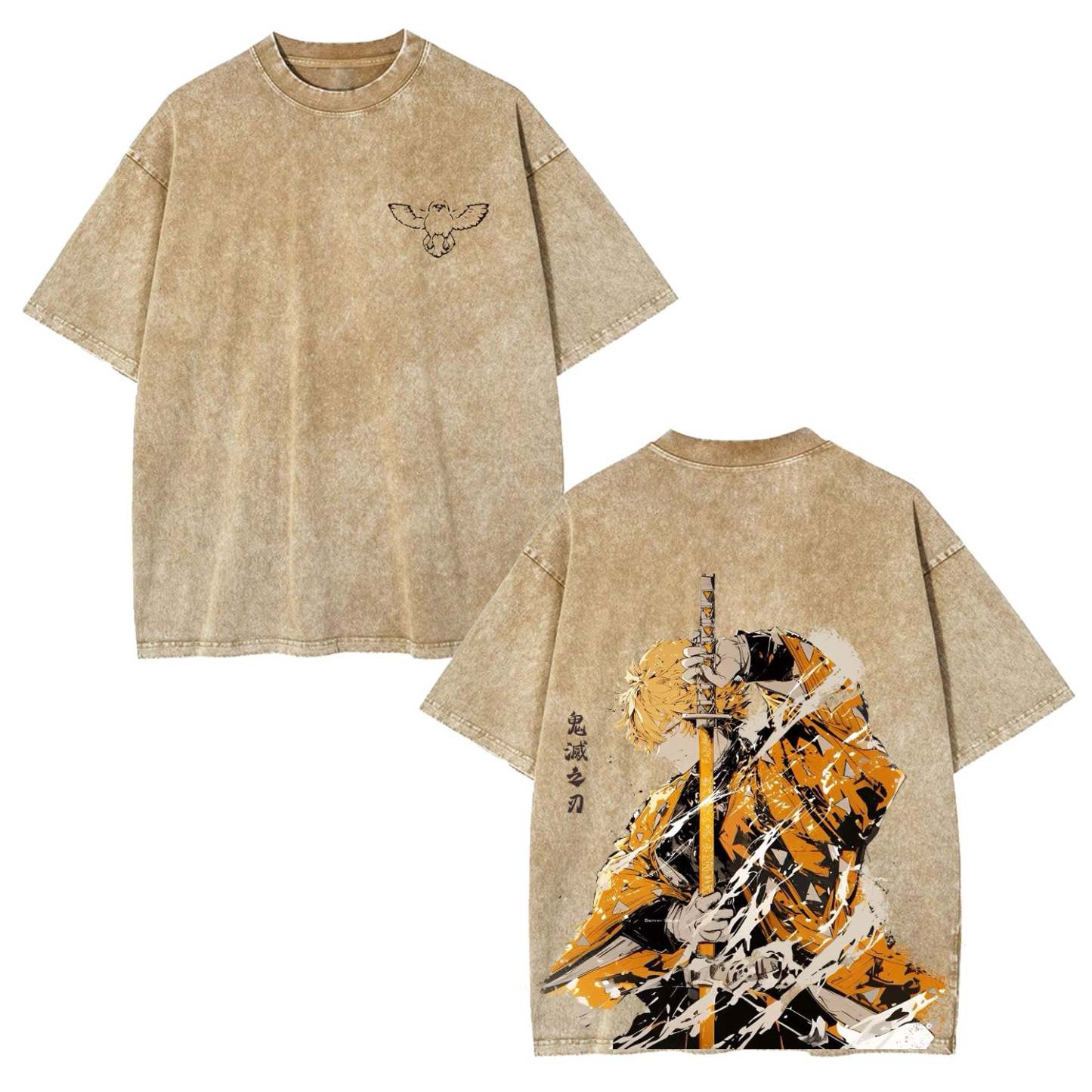 ZENITSU UNISEX WASHED TEE 丨DEMON SLAYER-[DS]-comicclothing