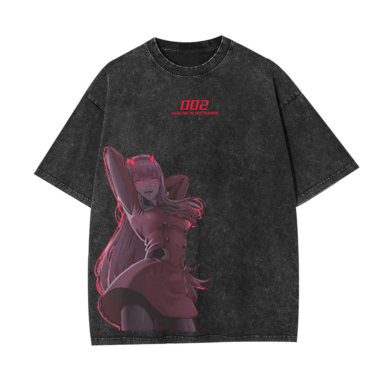 ZERO TWO UNISEX ANIME INSPIRED VINTAGE OVERSIZED TEE-[FRONT]-comicclothing